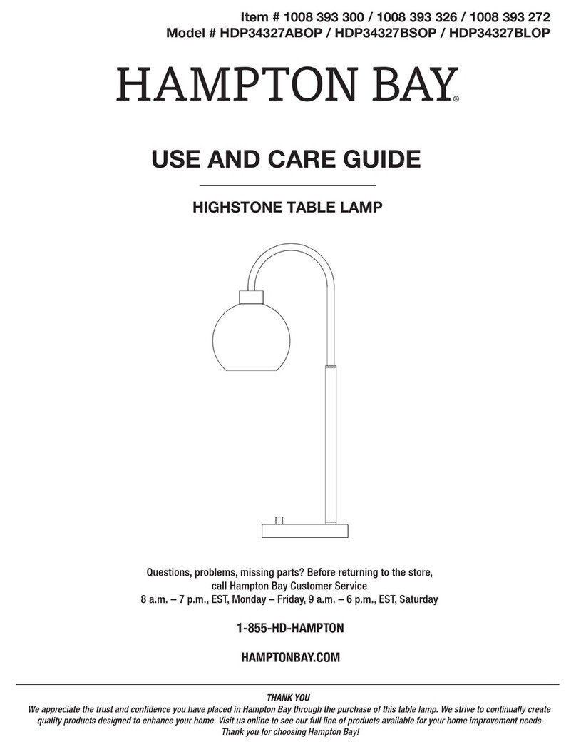 HAMPTON BAY HIGHSTONE HDP34327ABOP Use and care guide