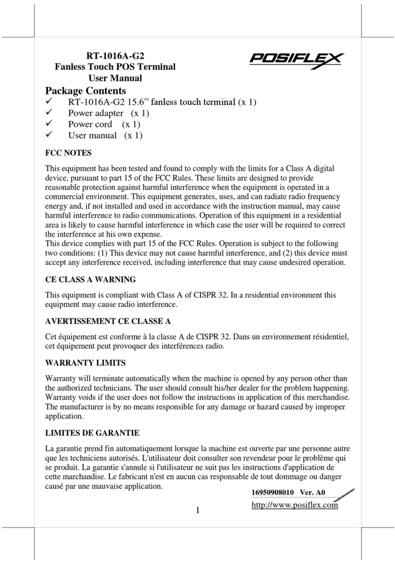 POSIFLEX RT-1016A-G2 User manual