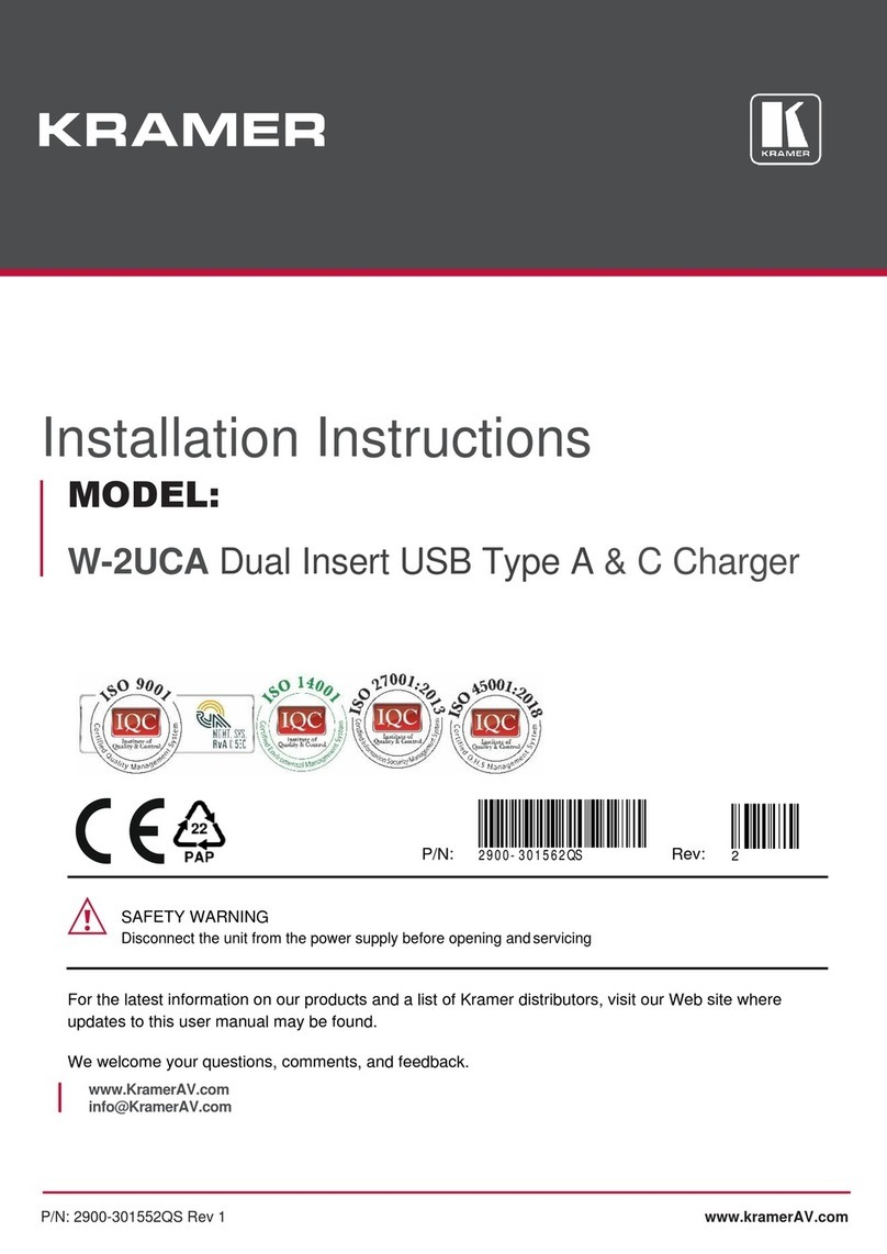Kramer W-2UCA installation instructions