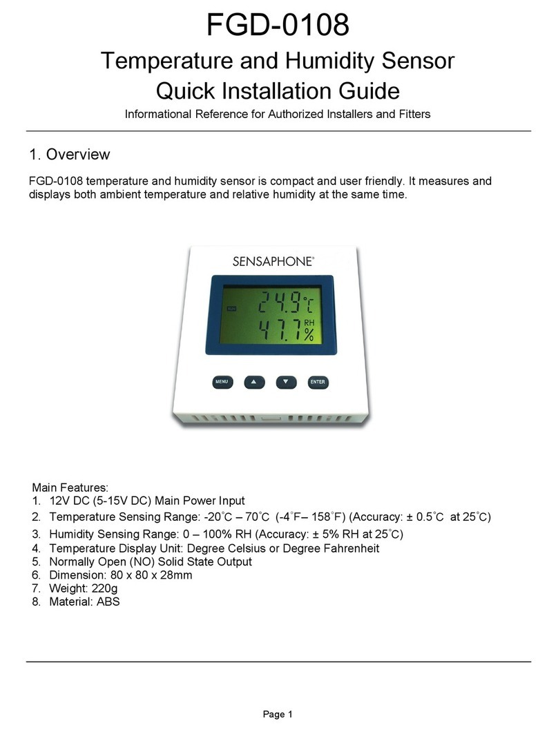 Sensaphone FGD-0108 Quick installation guide