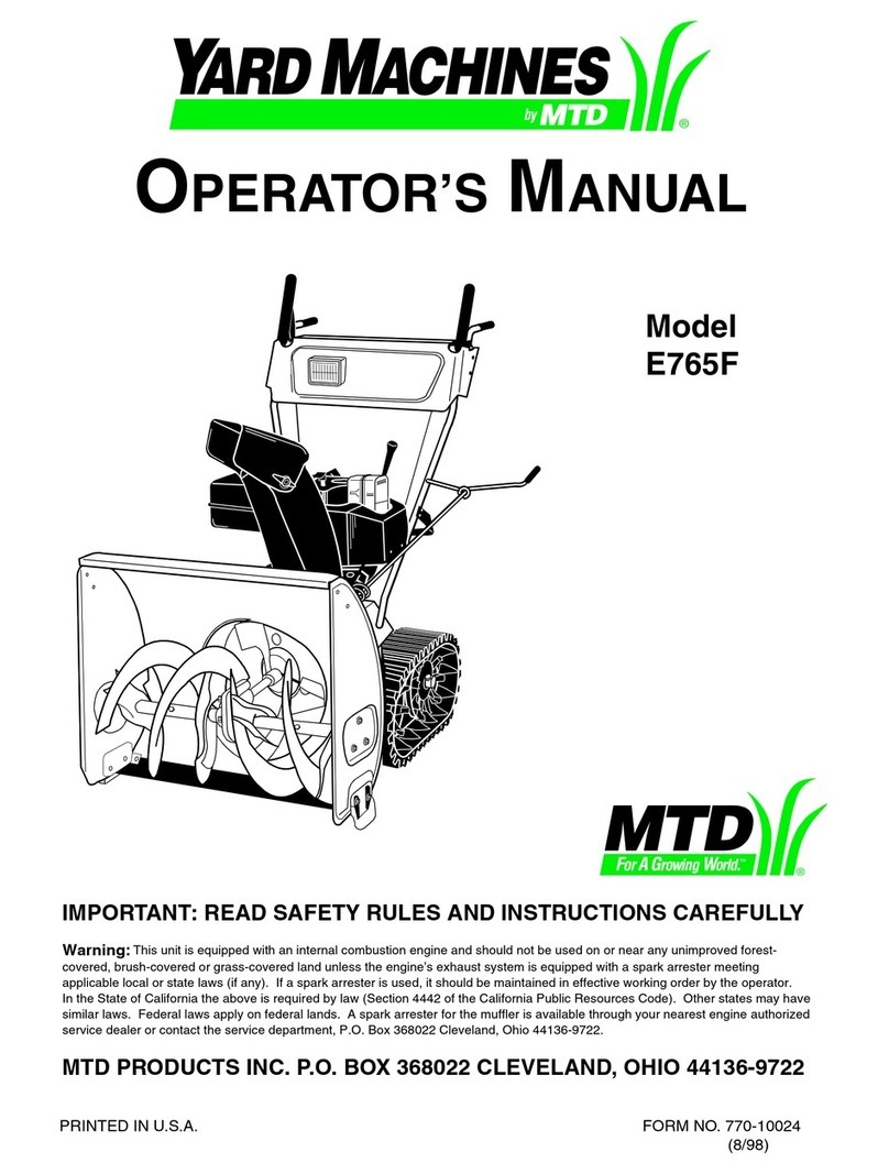 Yard Machines E765F Operator's manual