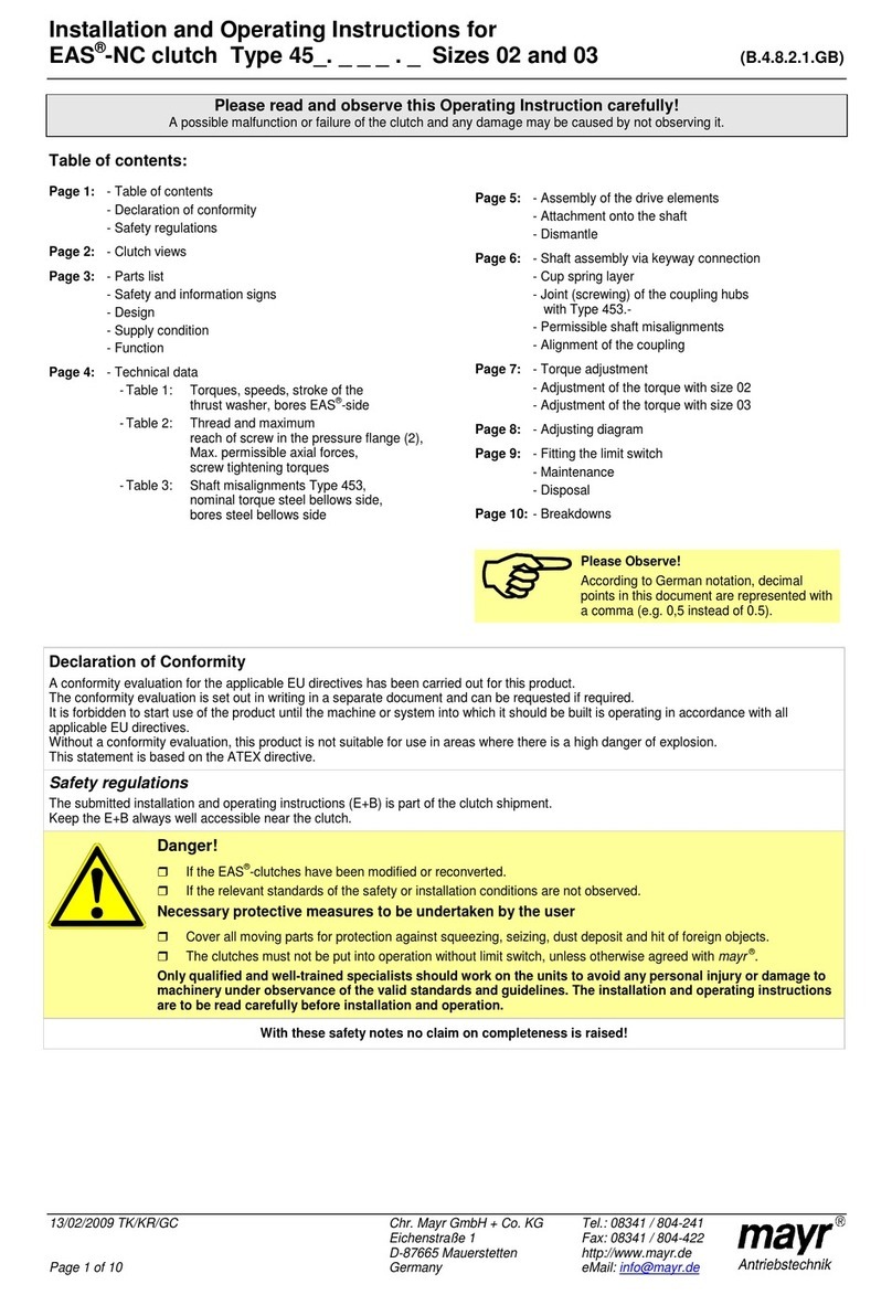 Mayr EAS-NC Installation and operating instructions