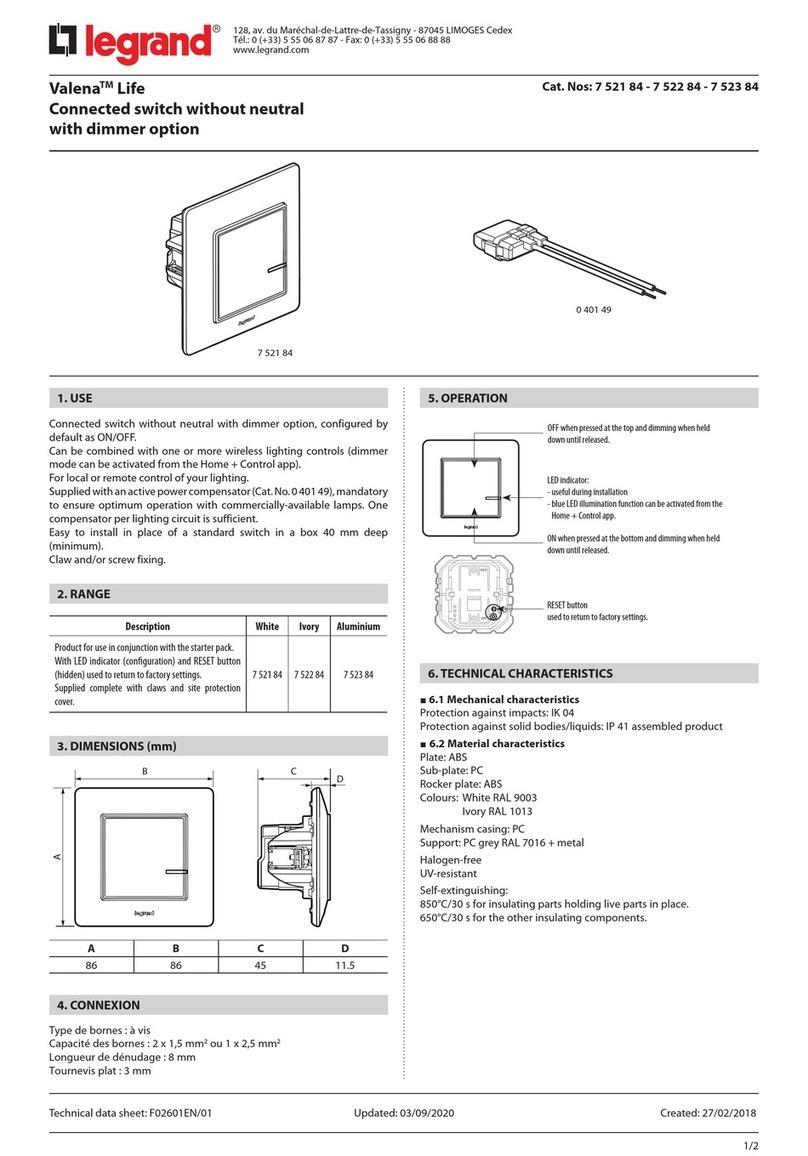 LEGRAND Valena Life Instruction Manual