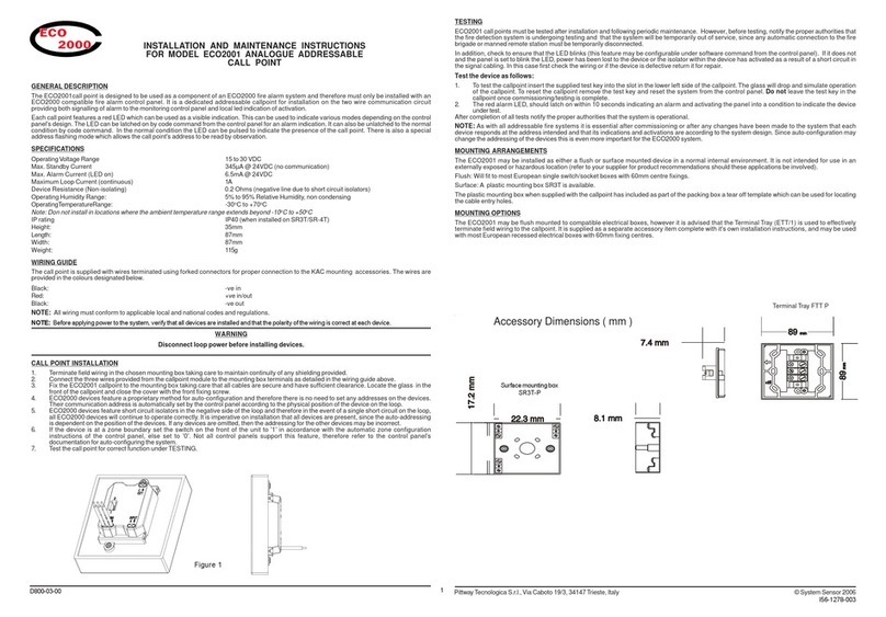 System Sensor ECO 2000 Installation and maintenance  instruction