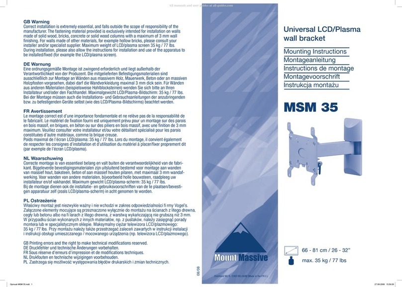 Mount Massive MSM 35 Mounting instructions