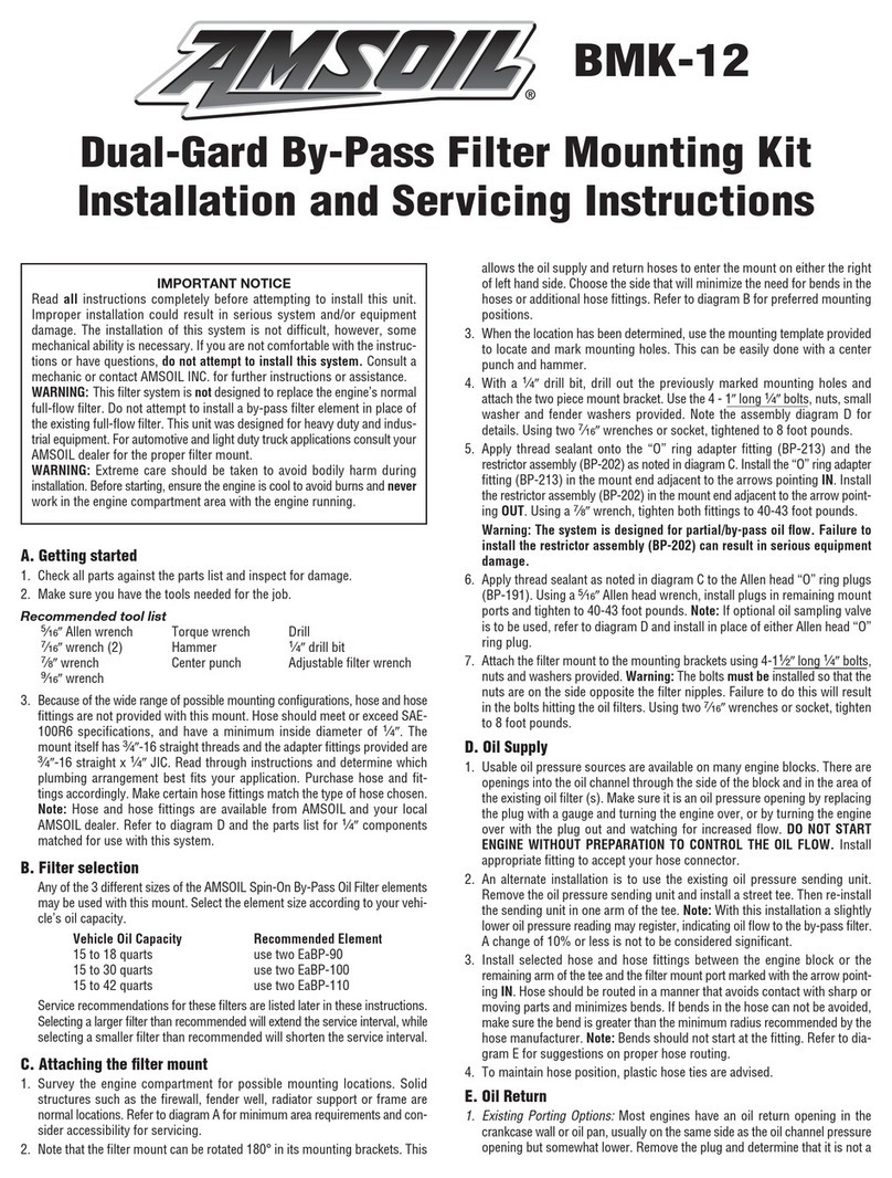 AMSOIL BMK-12 Installation and servicing instruction