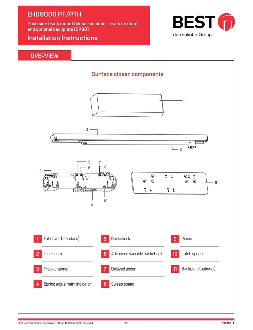 Dormakaba Best EHD9000 PT installation instructions