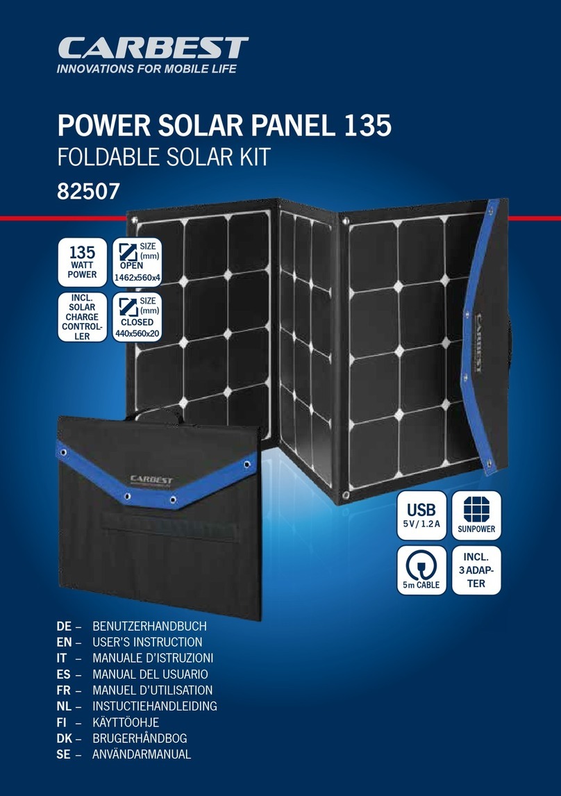 Carbest POWER SOLAR PANEL 135 User instruction