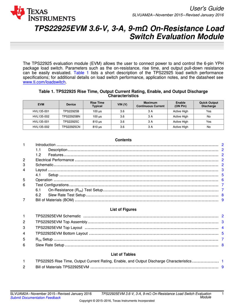 Texas Instruments TPS22925EVM User manual
