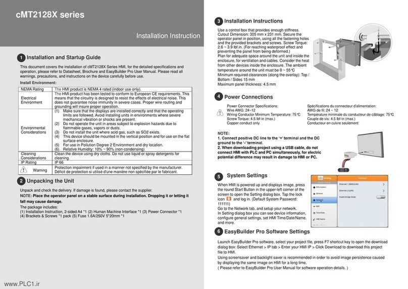 weintek cMT2128X Series Installation instruction