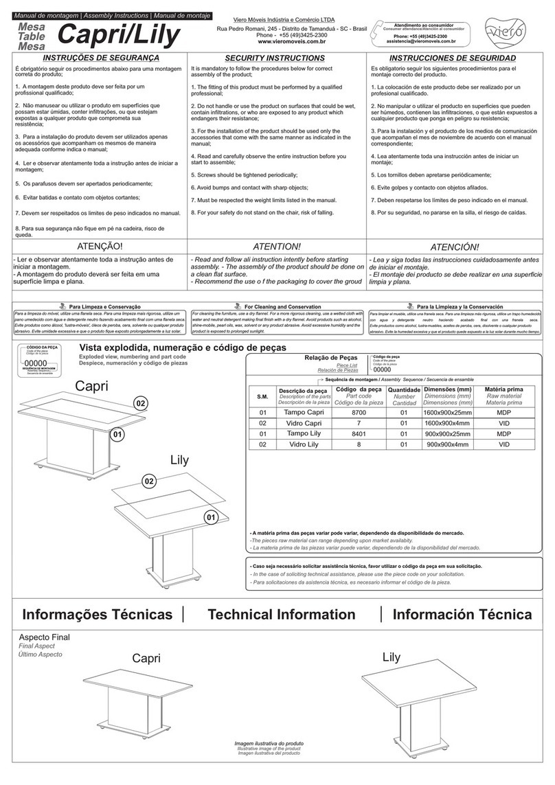 Viero Moveis Capri User manual