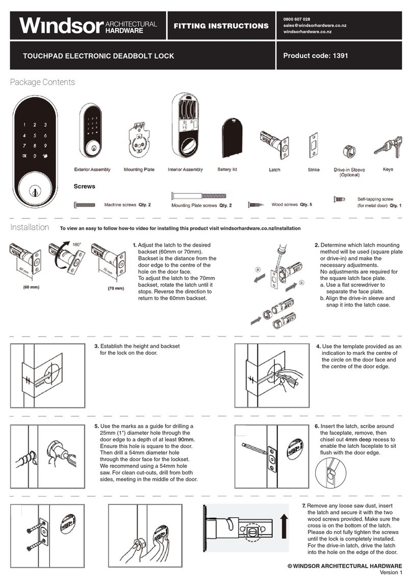 Windsor 1391 Fitting instructions