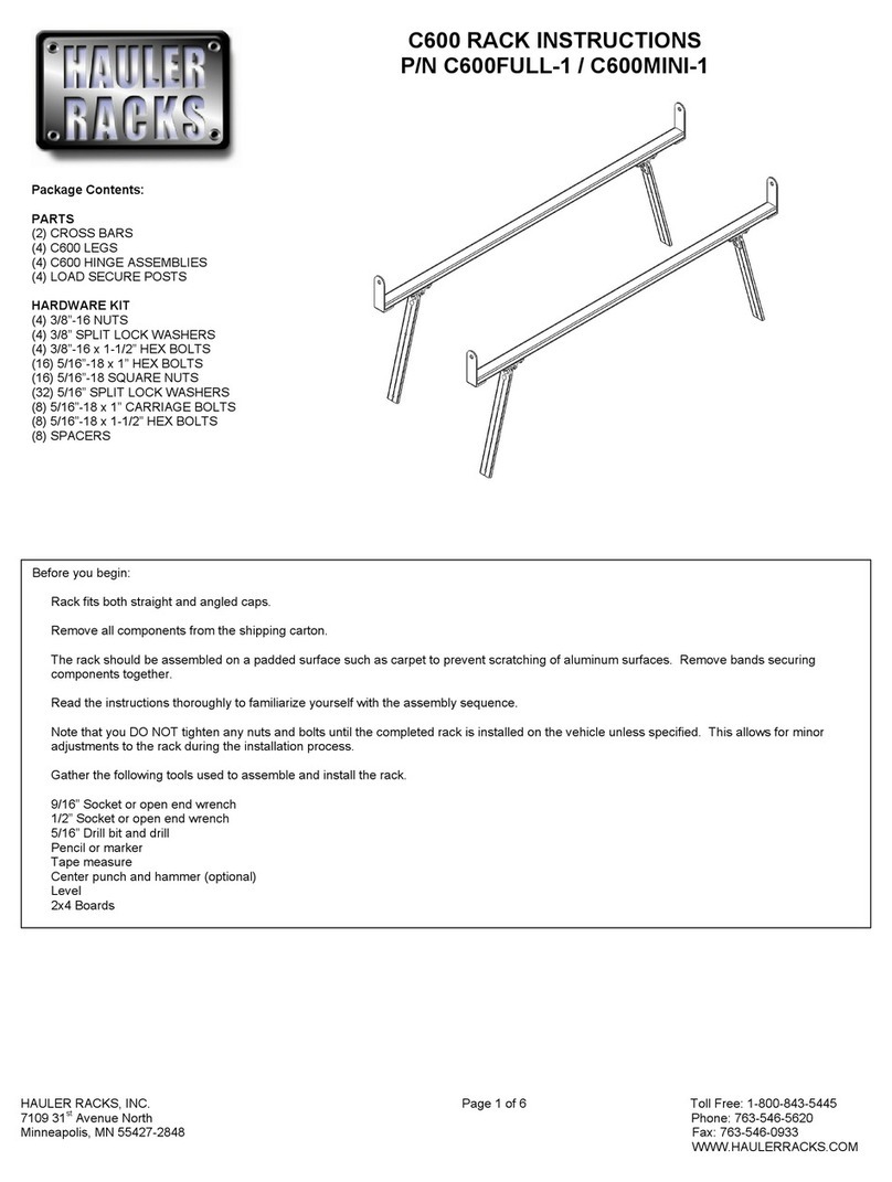 Hauler Racks C600 instructions