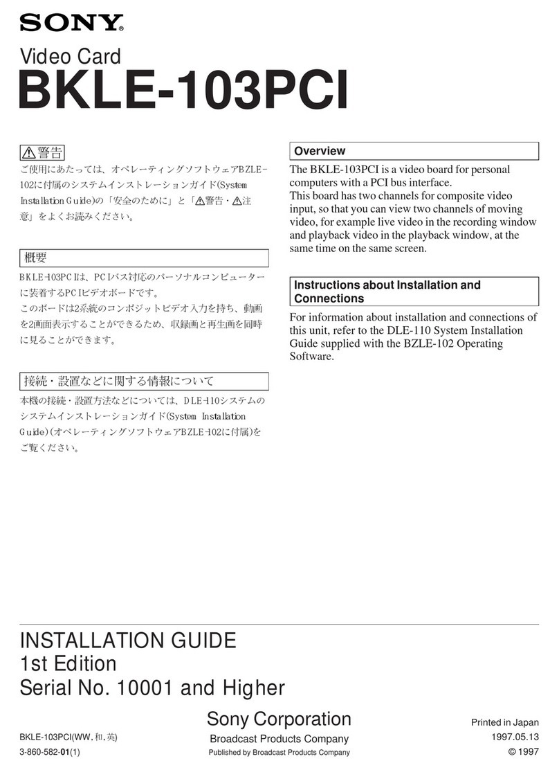 Sony BKLE-103PCI User manual