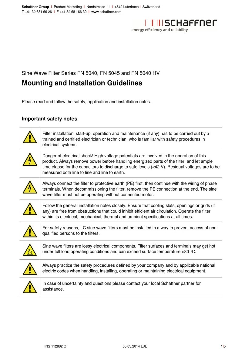 Schaffner Sine Wave Filter Series User manual