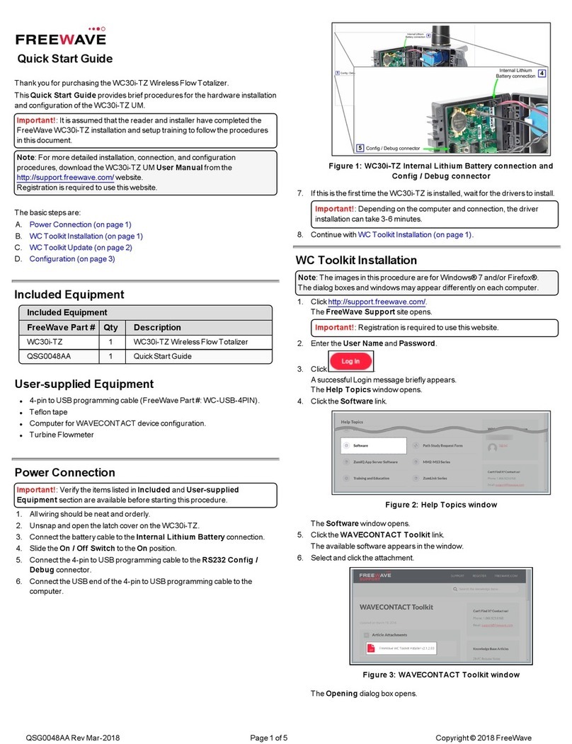 FreeWave WC30i-TZ quick start guide