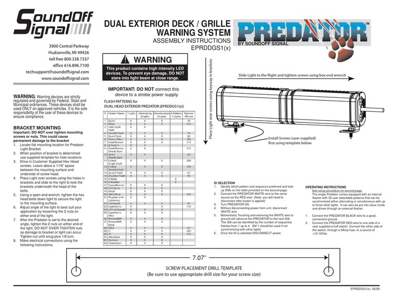Soundoff Signal PREDATOR EPRDDGS1 Series Assembly instructions