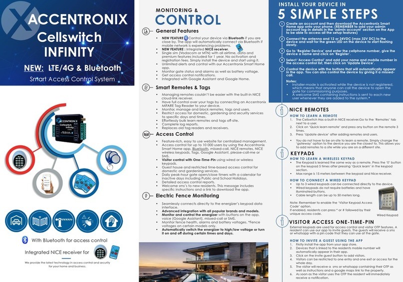 Accentronix Cellswitch INFINITY quick start guide