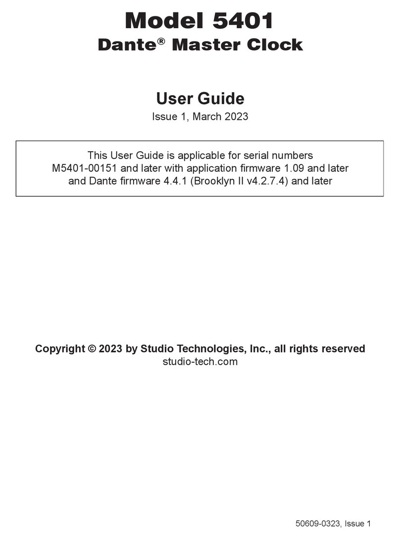 Studio Technologies 5401 Dante Master Clock user guide