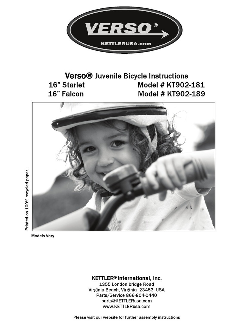 Kettler Verso Juvenile Bicycle 16 Starlet manual