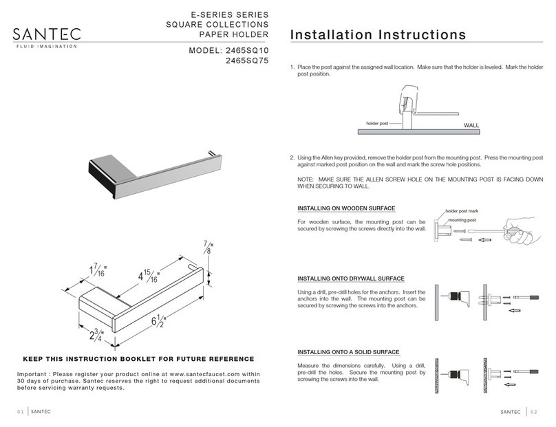 Santec SQUARE E Series installation instructions