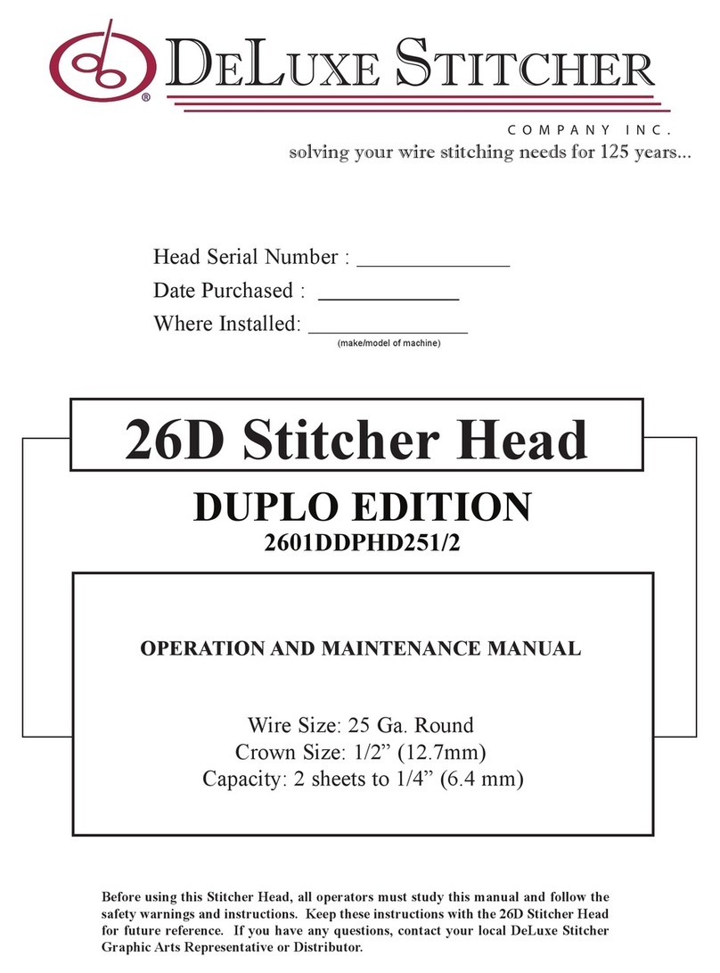 DeLuxe Stitcher 26D Operation and maintenance manual