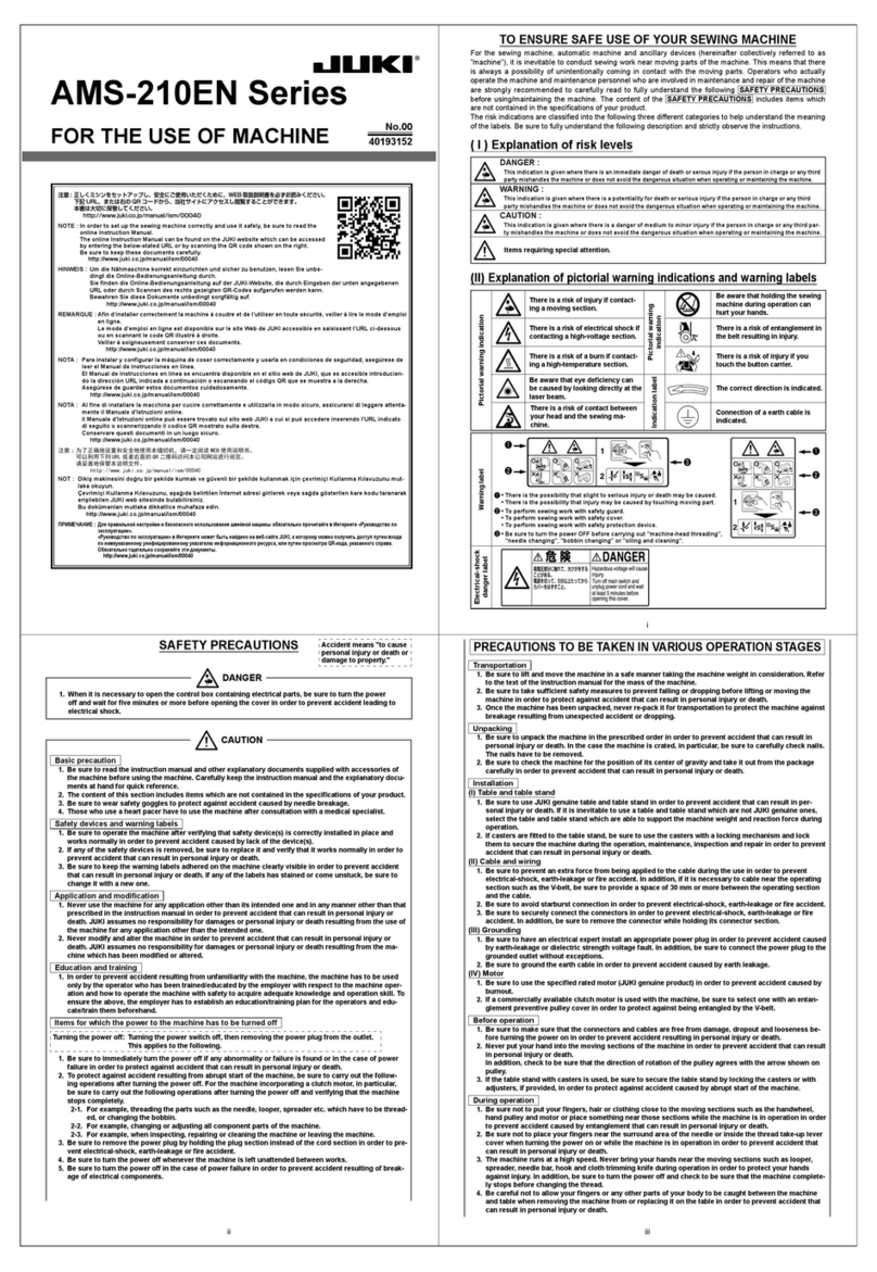JUKI AMS-210EN Series quick start guide