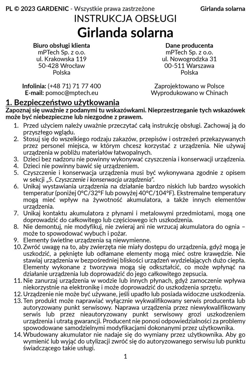 Gardenic OZ-080138 user manual Gardenic OZ-080138 user manual