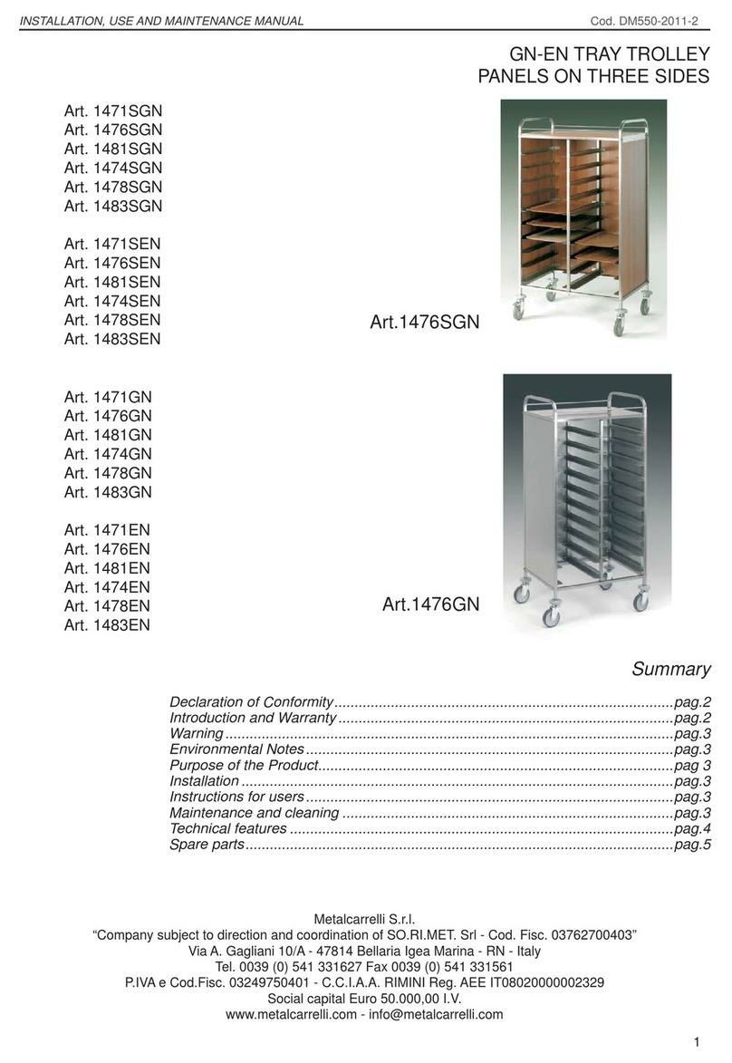 Metalcarrelli 1471SGN Instructions for installation, use and maintenance manual