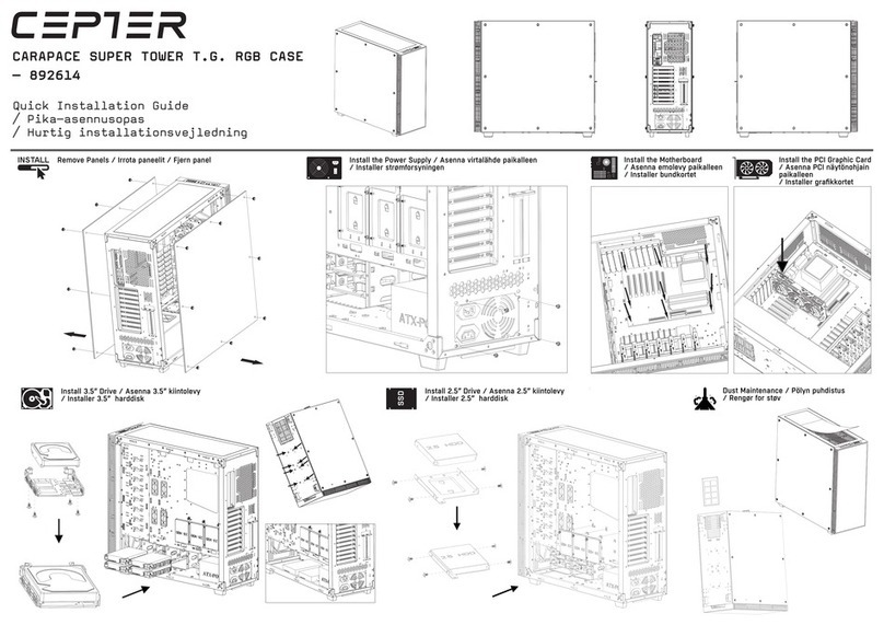 CEPTER CARAPACE SUPER TOWER T.G. RGB CASE Quick installation guide