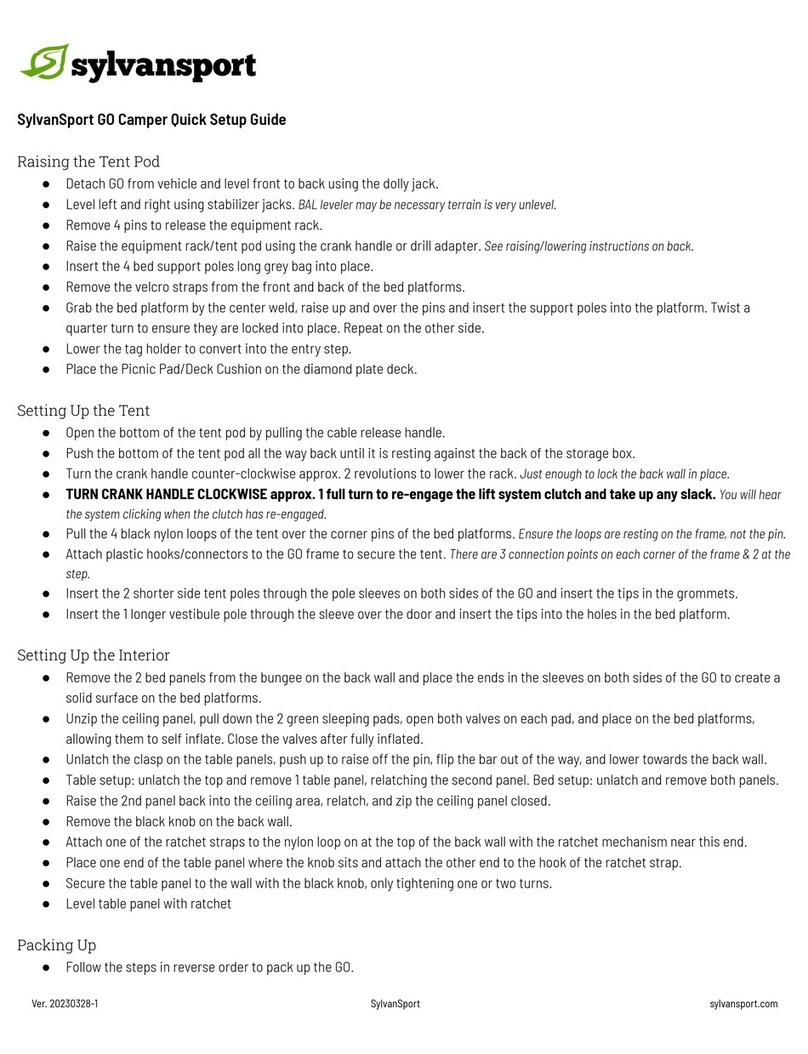 sylvansport GO Camper Quick setup guide