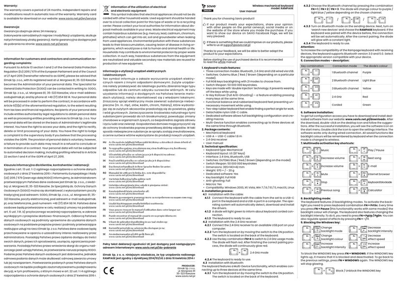 Savio RAMPAGE User manual