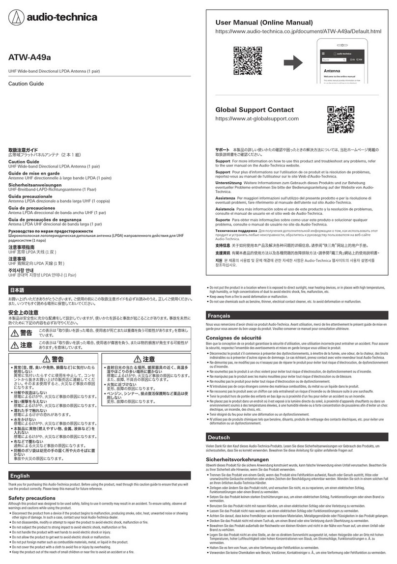 Audio Technica ATW-A49a user manual