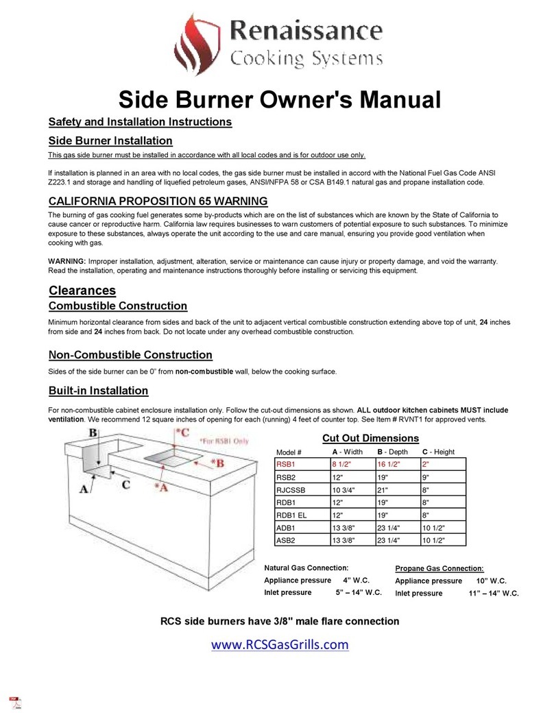 Renaissance Cooking Systems RJCSSB owner's manual