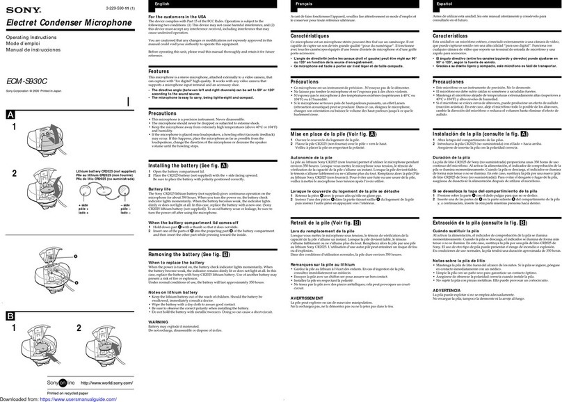 Sony ECM-S930C User manual
