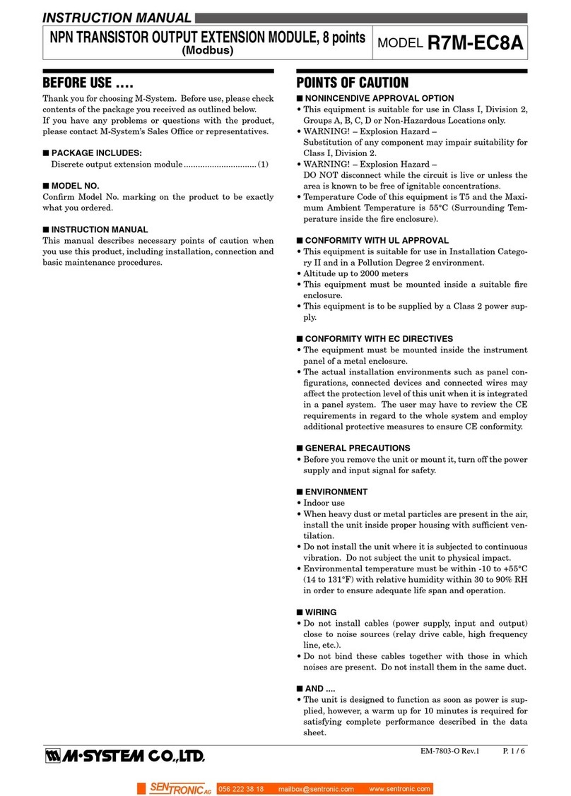 M-system R7M-EC8A/UL User manual M-system R7M-EC8A/UL User manual