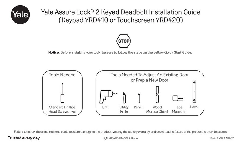 Yale Assure Lock YRD410 User manual