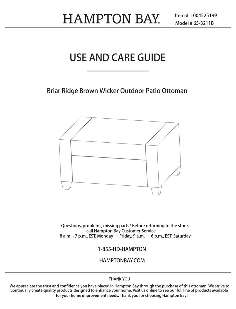 HAMPTON BAY Briar Ridge Brown Wicker 65-3211B Use and care guide