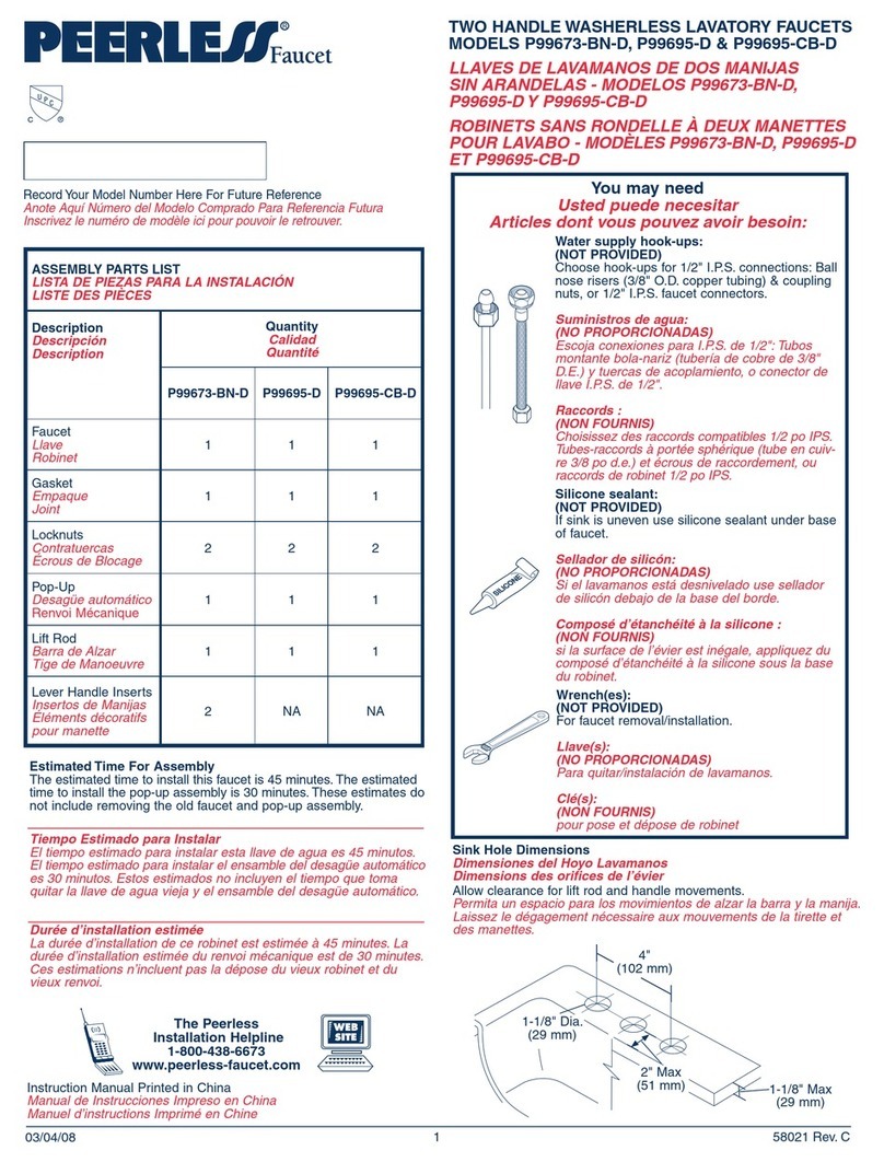 Peerless Faucet P99673-BN-D User manual