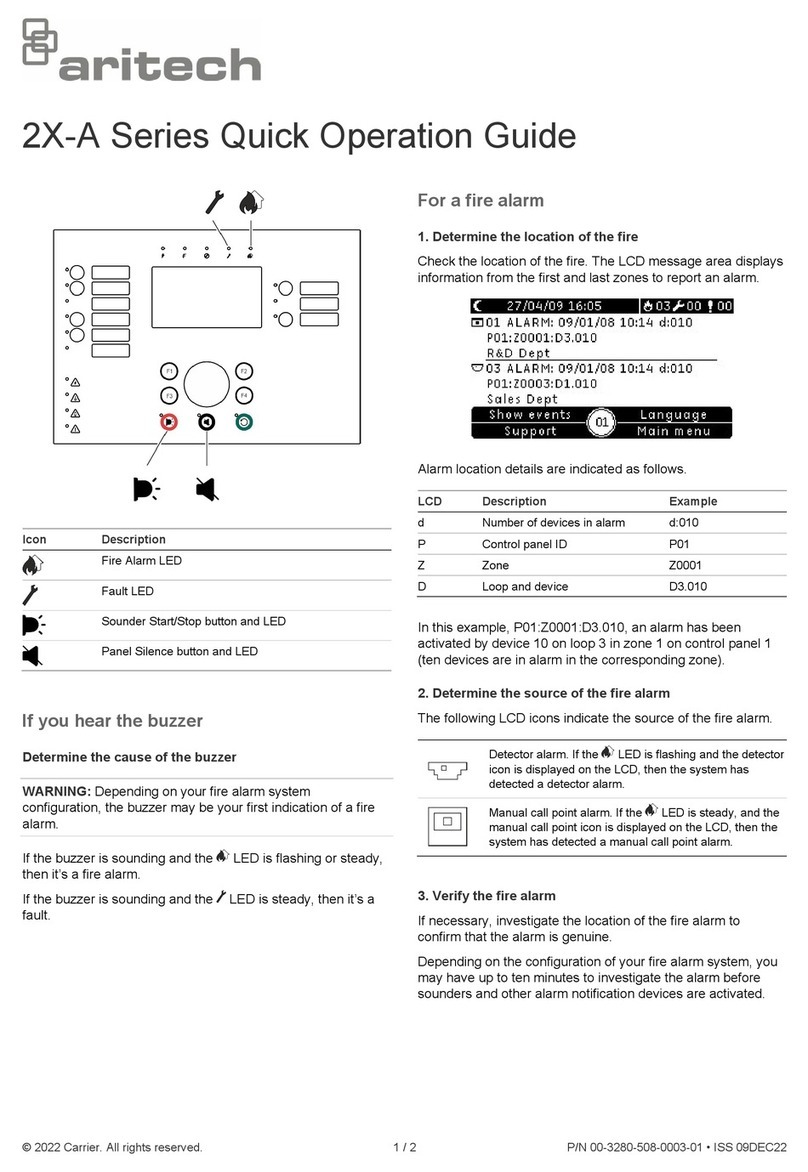 Aritech 2X-A Series Quick operation guide Aritech 2X-A Series Quick operation guide