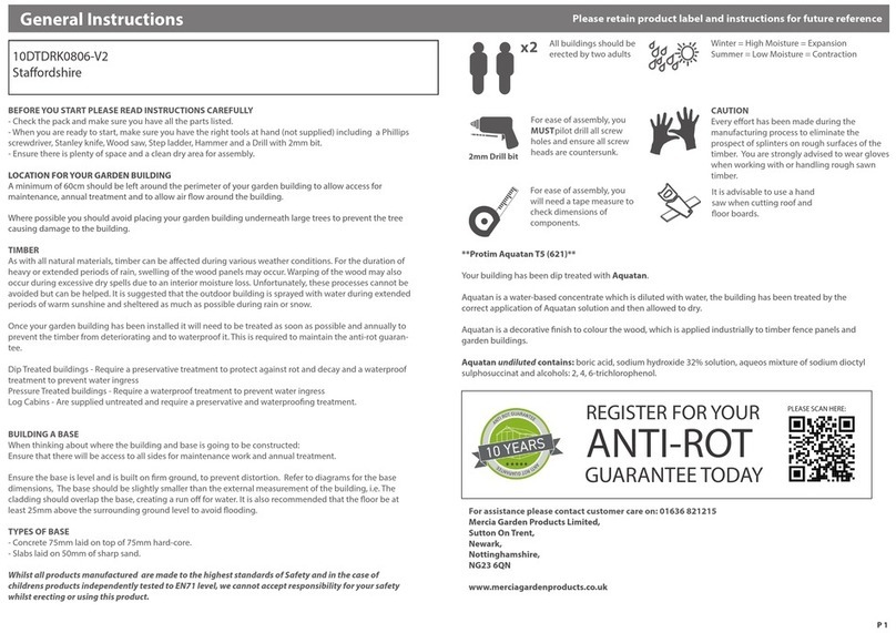 Mercia Garden Products 10DTDRK0806-V2 General instructions