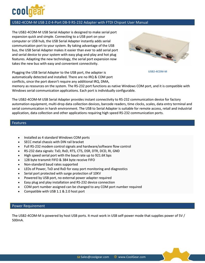 CoolGear USB2-4COM-M User manual