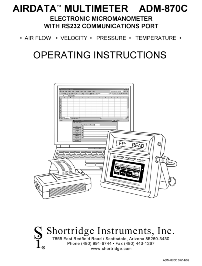 Shortridge Instruments AIRDATA ADM-870C operating instructions