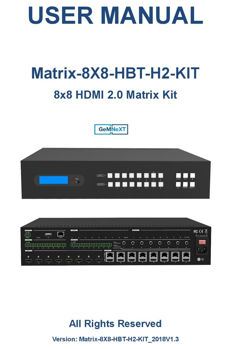 GeMNeXT Matrix-8X8-HBT-H2-KIT user manual