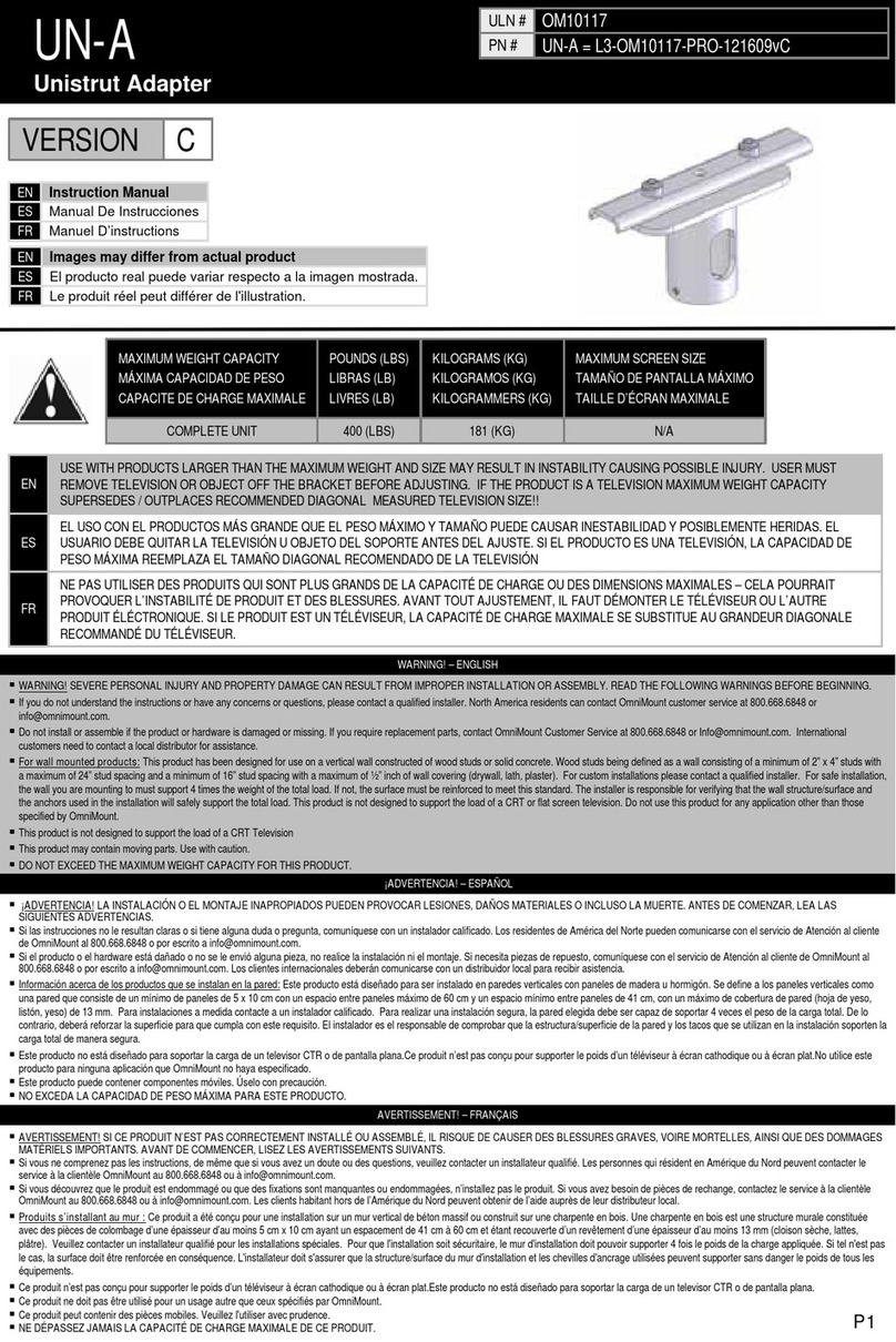 Omnimount UN-A OM10117 instruction manual