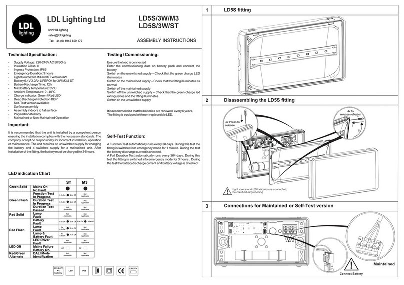 LDL Lighting LD5S/3W/M3 Assembly instructions