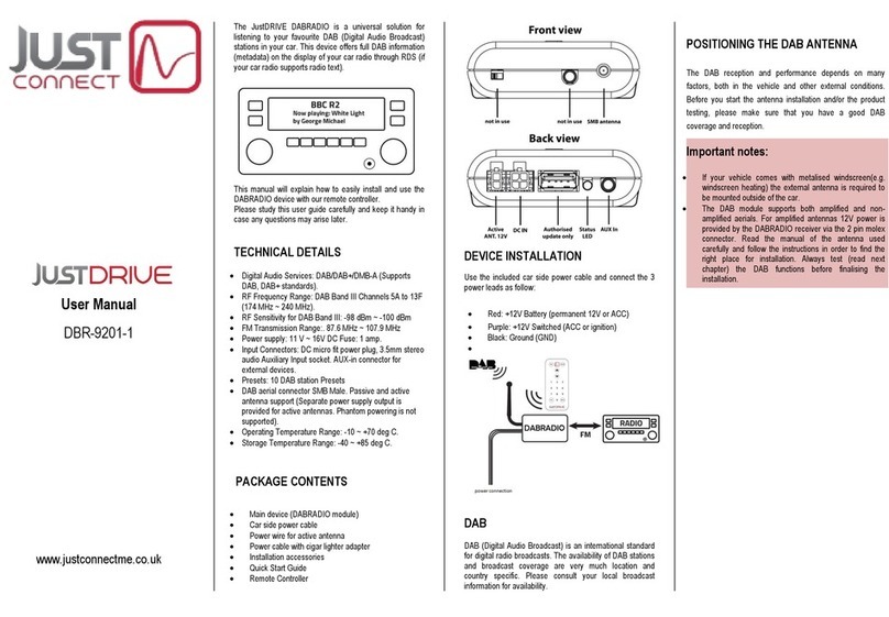 Just Connect JustDRIVE DBR-9201-1 user manual