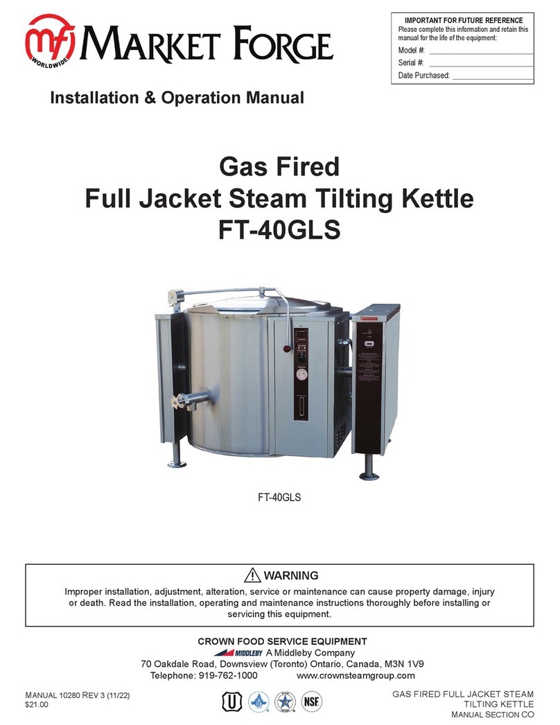 Market Forge Industries FT-40GLS Installation & operation manual Market Forge Industries FT-40GLS Installation & operation manual