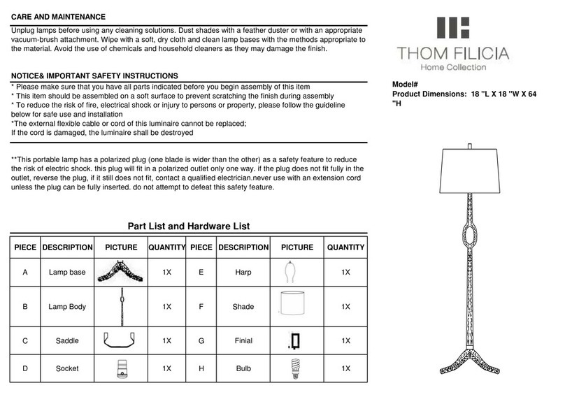 Safavieh THOM FILICIA THE PACKWOOD TMF8001D manual Safavieh THOM FILICIA THE PACKWOOD TMF8001D manual