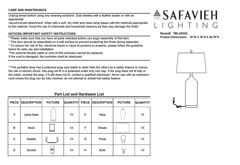 Safavieh Lighting STARK TBL4303A manual
